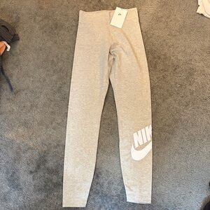 Nike Light Gray Leggings with White Logo